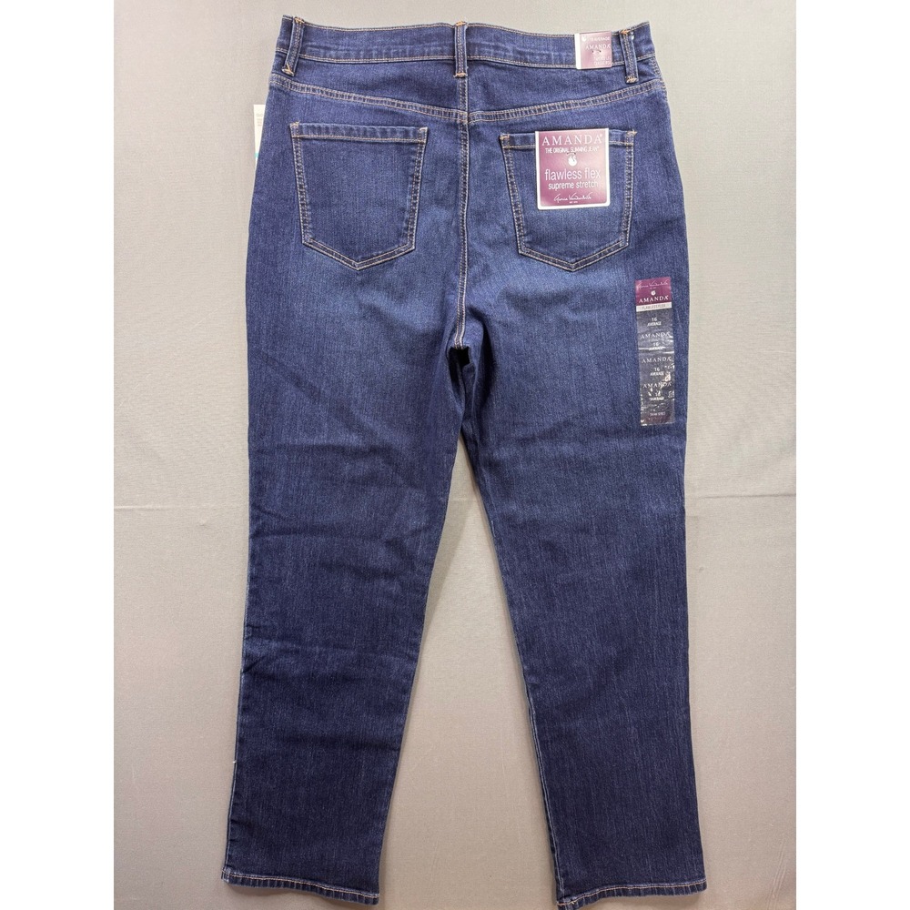 Gloria Vanderbilt Amanda Tapered‎ Leg Classic Rise Dark Wash Jeans Womens 16 NEW - Picture 9 of 13